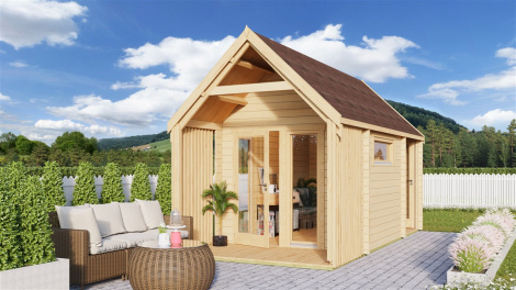Stylish and practical garden room ALEX 44 | 6 x 3 m (19'8'' x 9'10'') 44 mm