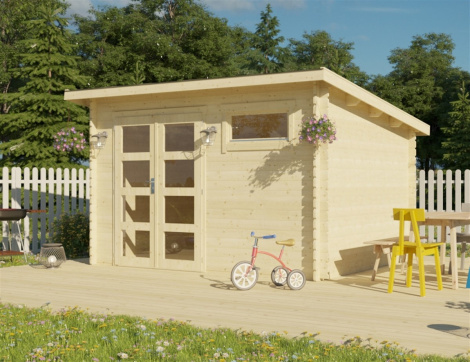 Garden office and storage shed CARINA 28 | 3.4 x 2.8 m (10'11'' x 8'12'') 28 mm