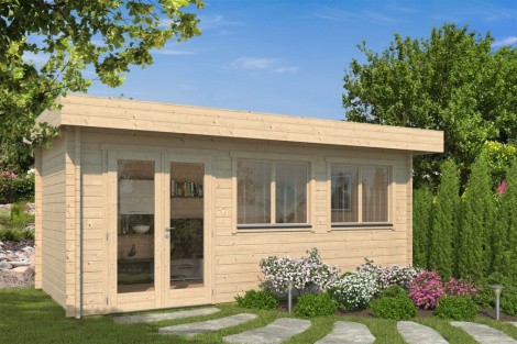 Stylish corner shed KURT 44 A | 6.1 x 3.6 m (19'11'' x 11'10'') 44 mm
