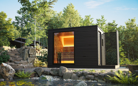 Assembled sauna + electrical heater KUUT Sauna L EL Premium | 2.2 x 3.2 m (7'2'' x 10'8'')