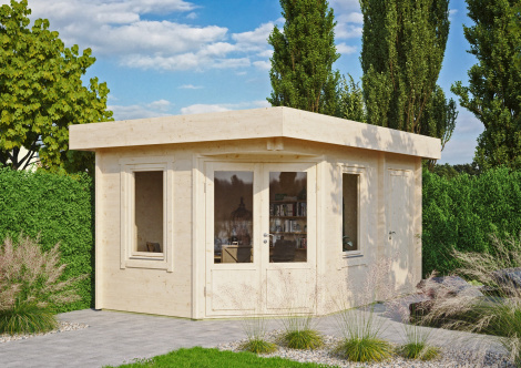 Corner shed with storage room NORA 44 C Classic | 3.6 x 5.1 m (11'10'' x 16'9'') 44 mm